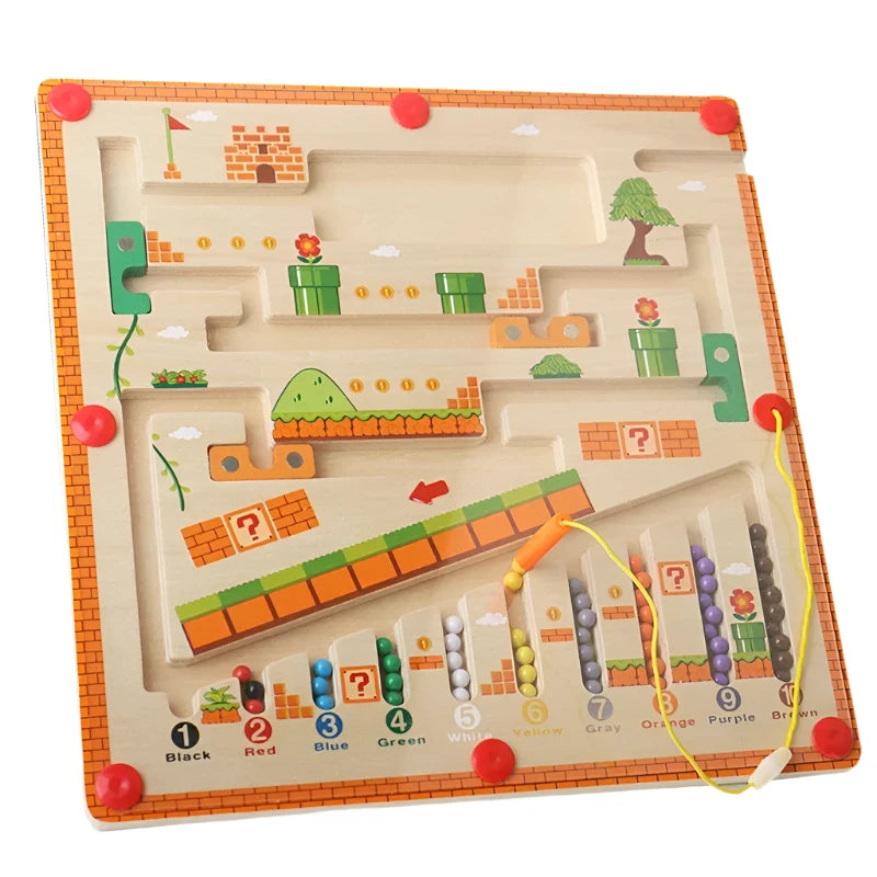 Wooden Montessori Magnetic Maze Educational Toy